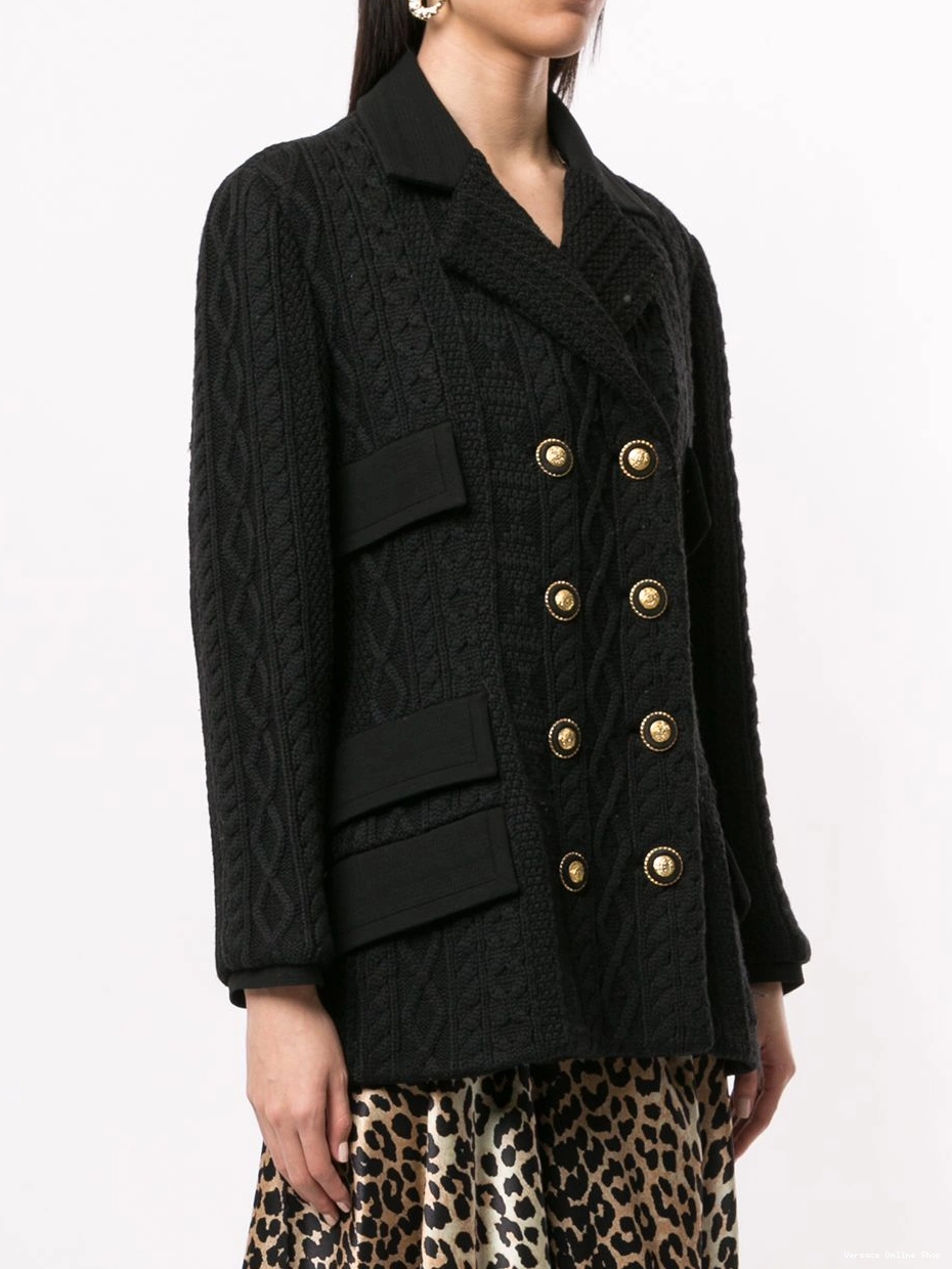 Cheap Women Medusa sleeve jacket button Versace double-breasted long 0814